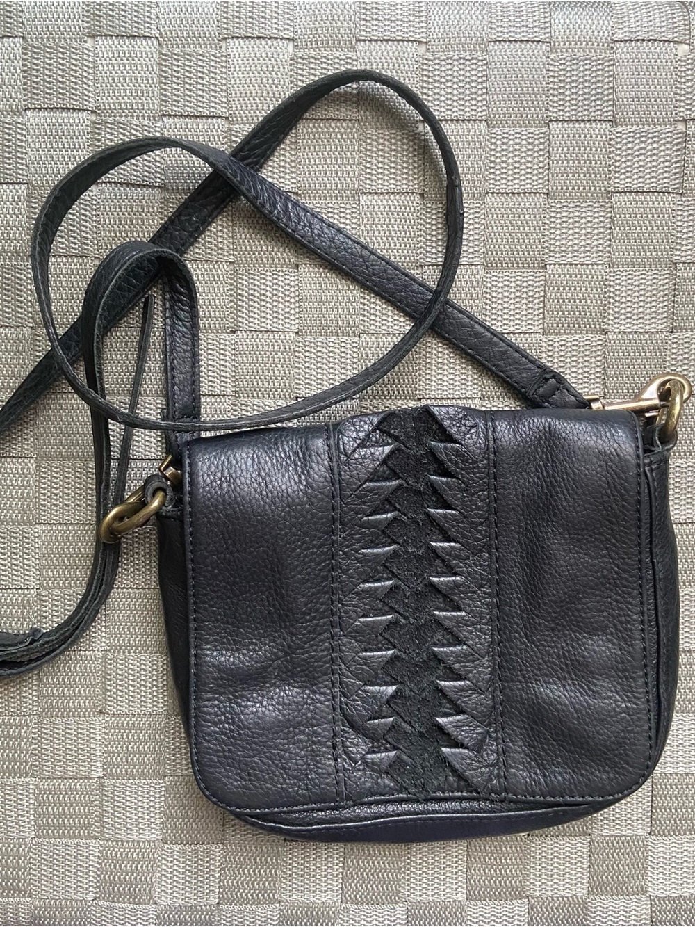 Liebeskind Black Leather Crossbody with Braided Center